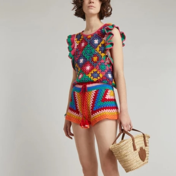 New FARM RIO Crochet Flutter Sleeve Top Size S - Picture 14 of 14